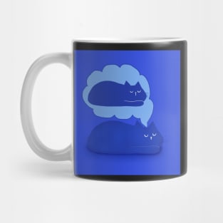 Living the Dream Sleeping Blue Cat Mug